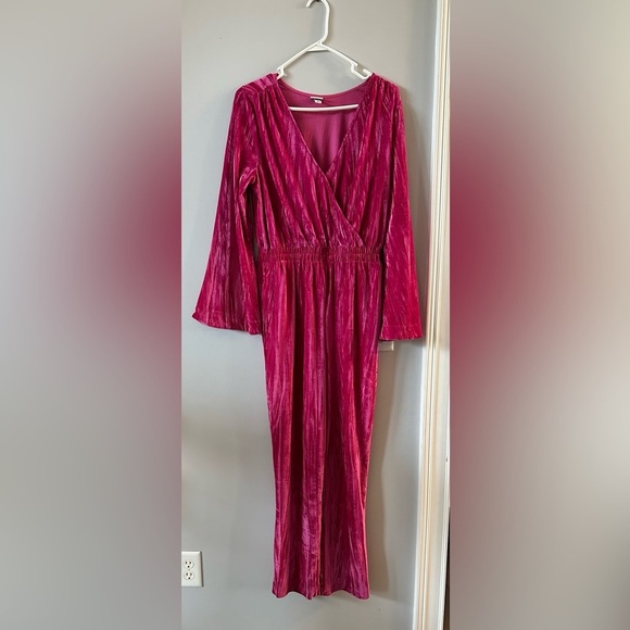 a new day Pants - A new day- pink velour jumpsuit